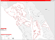 Hoonah Angoon County Wall Map Red Line Style
